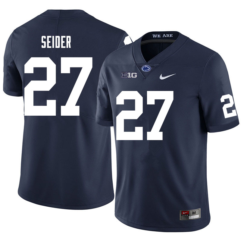 Men #27 Jaden Seider Penn State Nittany Lions College Football Jerseys Sale-Navy
